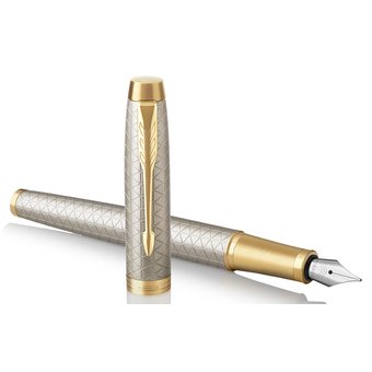  Ручка перьевая Parker IM Premium F323 (1931684) Grey GT F перо сталь нерж подар.кор. 