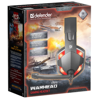  Наушники DEFENDER Warhead G-370 Black/Red 64037 