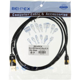  Дата-кабель 2A Smooth connector micro1.5м черный 