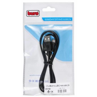  Дата-кабель Buro BHP USB-C 1M Type-C 1м черный 