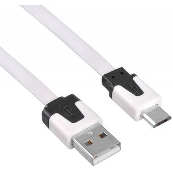  Дата-кабель Buro BHP MicroUSB 1M FLAT micro плоский 1м белый 