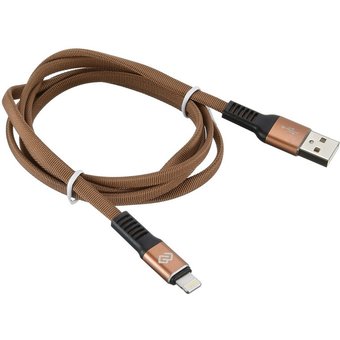  Дата-кабель Digma Lightning1.2м коричневый плоский 