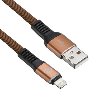  Дата-кабель Digma Lightning1.2м коричневый плоский 