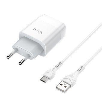  СЗУ HOCO 73A Glorious 2USB +Type-C, 2.4A, белый 