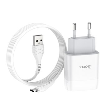  СЗУ HOCO 73A Glorious 2USB +Type-C, 2.4A, белый 