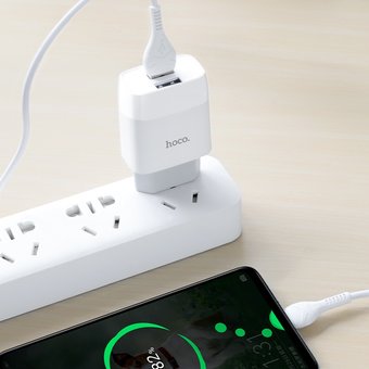  СЗУ HOCO 73A Glorious 2USB +Type-C, 2.4A, белый 