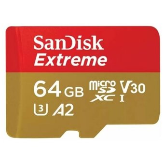  Карта памяти microSDXC Sandisk Extreme (SDSQXAH-064G-GN6MN) 64Gb 