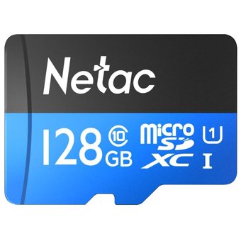  Карта памяти microSDXC Netac P500 (NT02P500STN-128G-R) 128GB (с SD адаптером) 80MB/s 