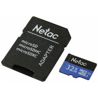  Карта памяти microSDHC Netac P500 (NT02P500STN-032G-R) (с SD адаптером) 32GB 80MB/s 