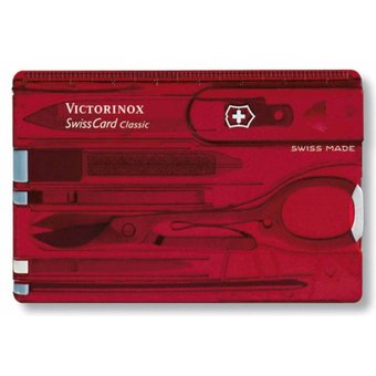  Швейцарская карта Victorinox SwissCard Classic (0.7100.T) красный полупрозрачный 