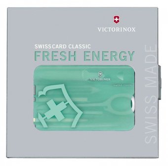  Швейцарская карта Victorinox SwissCard Classic Fresh Energy (0.7145.T) бирюзовый полупрозрачный 