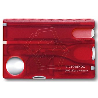  Швейцарская карта Victorinox SwissCard Nailcare (0.7240.T) красный полупрозрачный 