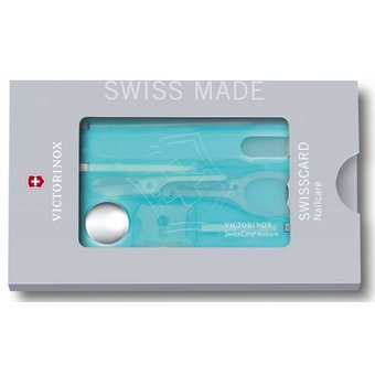  Швейцарская карта Victorinox SwissCard Nailcare (0.7240.T21) бирюзовый полупрозрачный 