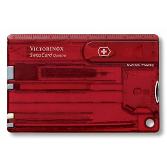  Швейцарская карта Victorinox SwissCard Quattro (0.7200.T) красный полупрозрачный 