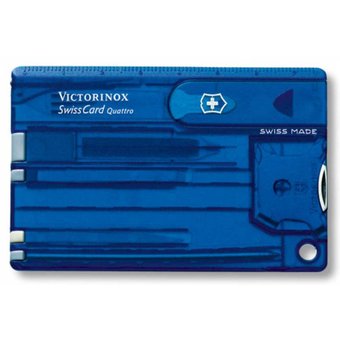  Швейцарская карта Victorinox SwissCard Quattro (0.7222.T2) синий полупрозрачный 