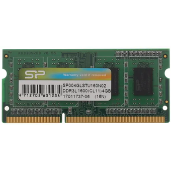  ОЗУ Silicon Power NB MEMORY SP004GLSTU160N02 4GB PC12800 DDR3 SODIMM 