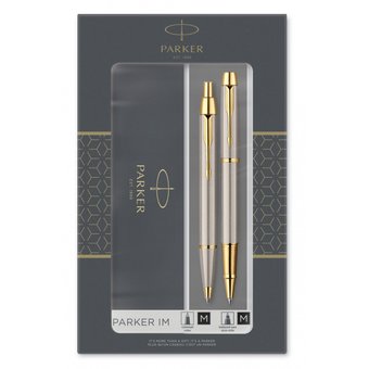  Набор Parker IM Core TK223 (2093217) Brushed Metal GT ручка роллер, ручка шариковая подар.кор. 
