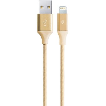  Дата-кабель TEC Lightning 1.0m alum золото 