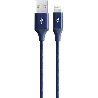  Дата-кабель TEC Lightning 1.0m alum синий 