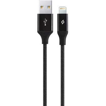  Дата-кабель TEC Lightning 1.0m alum черный 