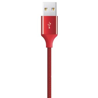  Дата-кабель TEC TypeC 0.3m alum красный 