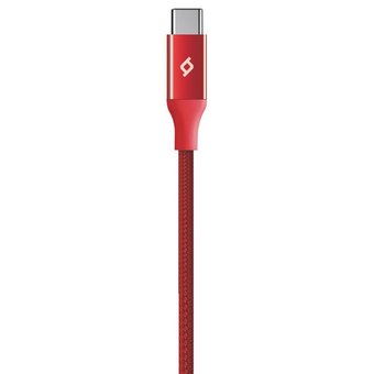  Дата-кабель TEC TypeC 0.3m alum красный 