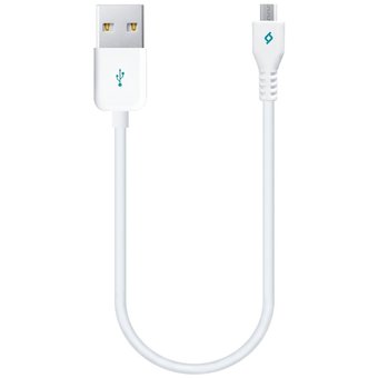  Дата-кабель TEC microUSB 0.3m белый 