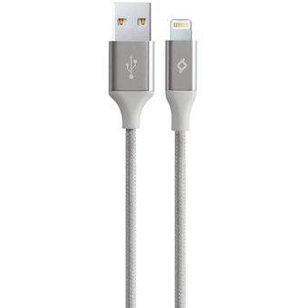  Дата-кабель TEC Lightning 1.0m alum серебро 