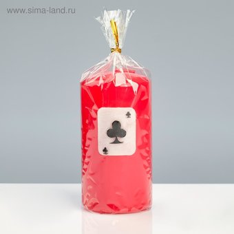  Свеча - цилиндр "Покер", 6×11,5 см, красный (5168728) 