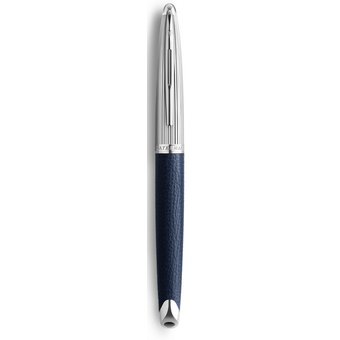  Ручка перьевая Waterman Carene Blue Leather (2099567) синий F перо золото 18K покрытое родием подар.кор. 