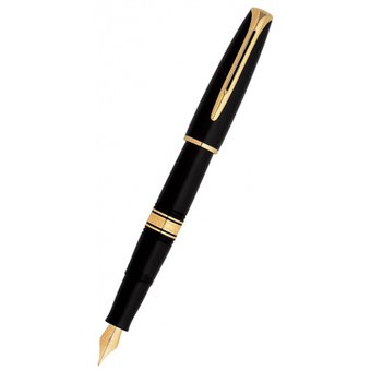 Ручка перьевая Waterman Charleston 13001 F (S0700980) Black GT F перо золото 18K подар.кор. 