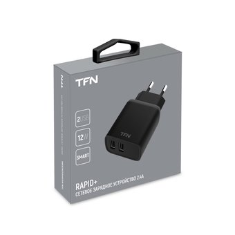  СЗУ TFN2 WCRPD12W2UBK RAPID 2.4A black б/кабеля 