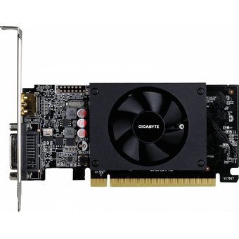  Видеокарта GIGABYTE GeForce GT710 LP (GV-N710D5-2GL) 2GB 64bit GDDR5 (954/5010) DL-DVI-I/HDMI, low profile bracket 