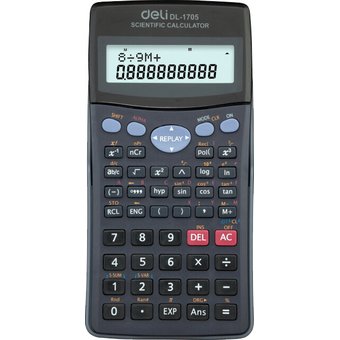  Калькулятор научный Deli E1705 черный 10+2-разр. 