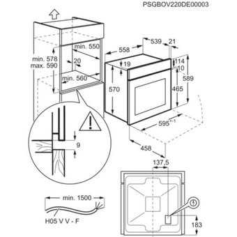  Духовой шкаф ELECTROLUX EOF3H50BX нерж. сталь 
