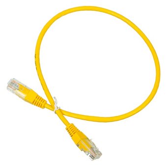  Патч-корд медный Lanmaster UTP TWT-45-45-0.5-YL желтый вилка RJ-45-вилка RJ-45 кат.5е 0.5м ПВХ (от 10 шт) 