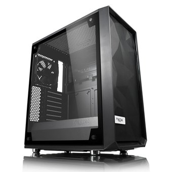  Корпус Fractal Design Meshify C - TG (FD-CA-MESH-C-BKO-TGL) ATX, mid tower, light tint tempered glass side panel 2x120mm fans inc. 