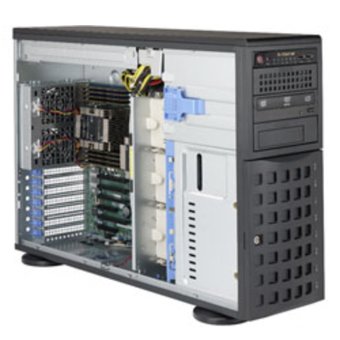 Платформа Supermicro SuperServer (SYS-7049P-TR) 4U, 8x Hot-swap 3.5'' drive bays, 2x Scalable CPU, 2x 1GbE, 1280W PS redundant Platinum 
