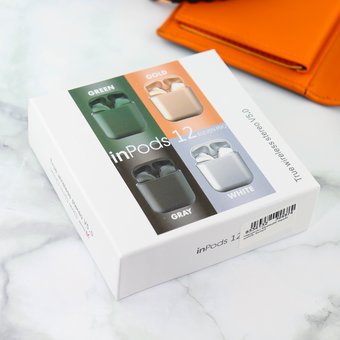  Наушники bluetooth inpods metall, белый 