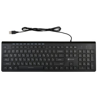  Клавиатура Oklick 490ML черный USB slim Multimedia LED 