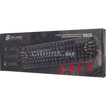 Клавиатура Oklick 990G Rage механическая черный USB Multimedia for gamer LED 