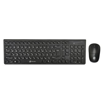  Клавиатура + мышь Oklick 220M клав:черный мышь:черный USB беспроводная slim Multimedia 