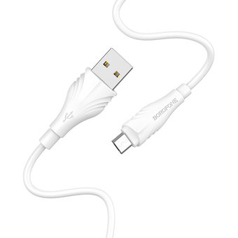 УЦ Дата-кабель BOROFONE BX18 Optimal micro 3м (белый) (плохая упаковка) 