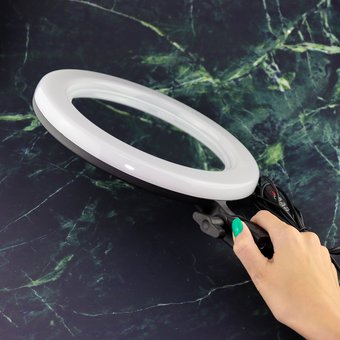  Кольцевая LED лампа (26см)+держатель для телефона+зеркало 