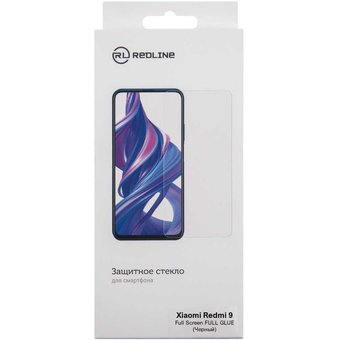 Защитное стекло Redline для Xiaomi Redmi 9, FullScreen, черная рамка (УТ000020545) 