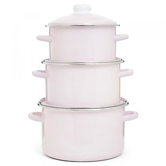  Набор посуды ЭСТЕТ ЭТ-75235 Розовый 2.0+3.0+4.0л 6пр 