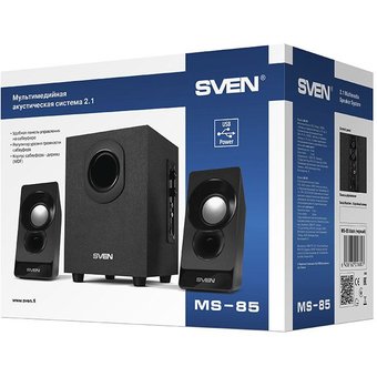  Акустическая система 2.1 SVEN MS-85 мощность(RMS): 5 Вт + 2x2.5 Вт черный 