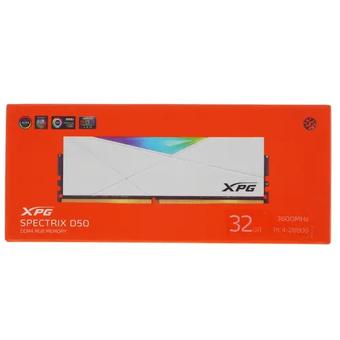  ОЗУ ADATA XPG SPECTRIX D50 (AX4U360032G18I-SW50), 32GB DDR4 UDIMM, 3600MHz CL18-22-22, 1.35V, RGB, Белый Радиатор 