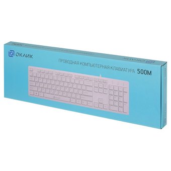  Клавиатура Oklick 500M белый USB slim Multimedia 