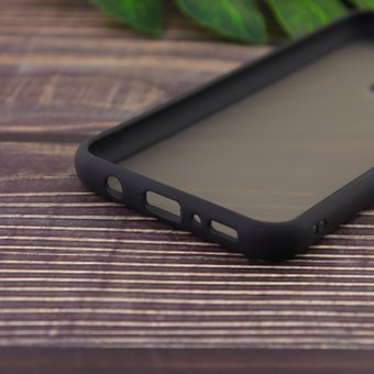  Чехол силиконовый с полупрозрачной матовой задней крышкой для Samsung M21 2020 чёрный 